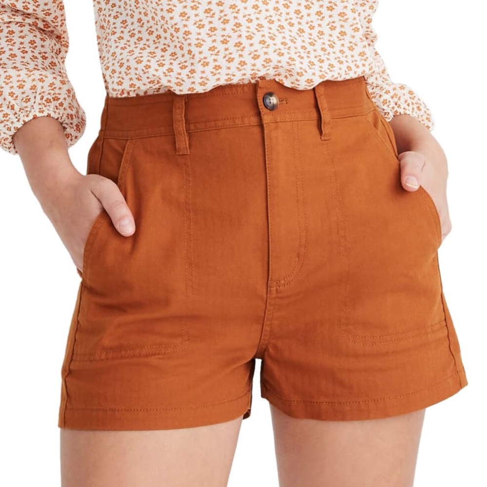 Madewell Camp Shorts in Burnt Siena
